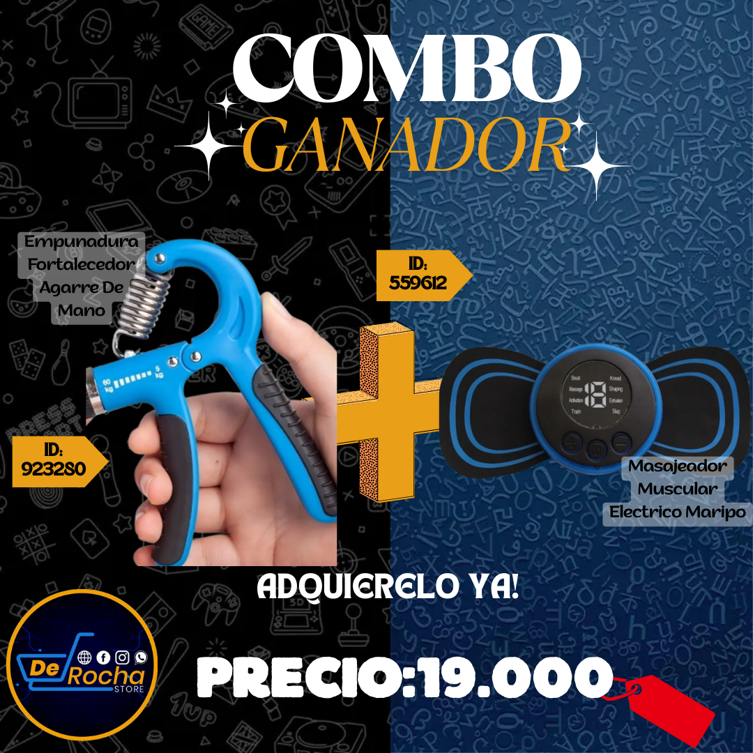 combo fortalecedor mano+masajeador marip